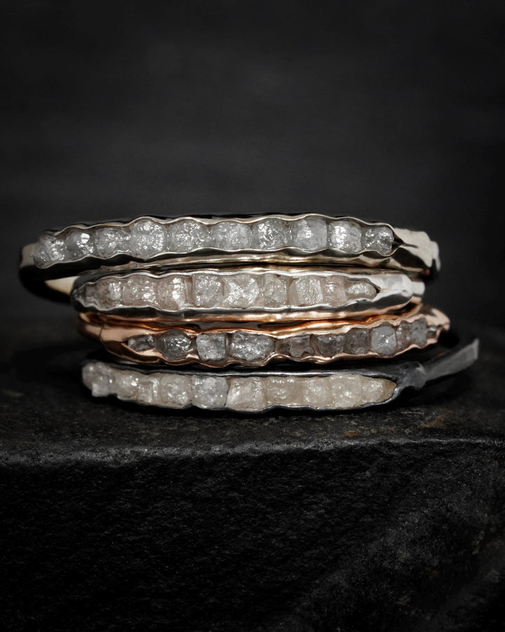 Raw White Diamond Band Ring
