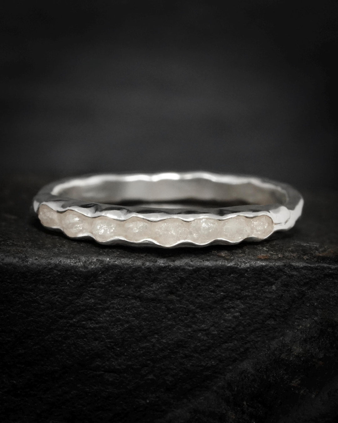 Raw White Diamond Band Ring