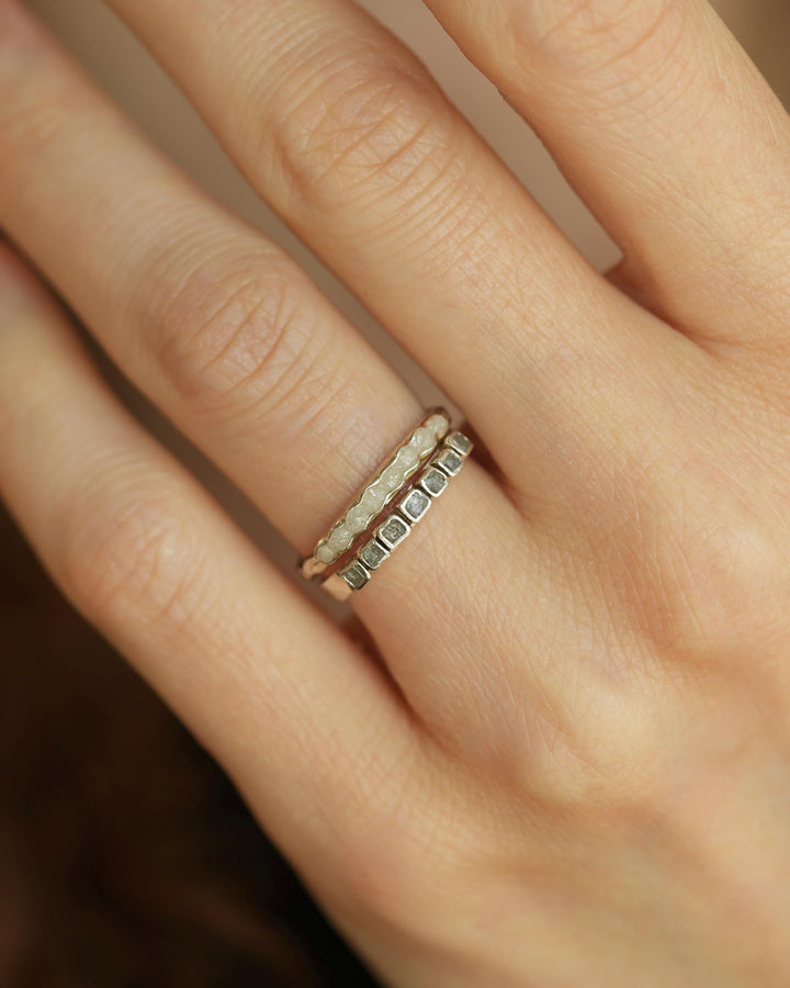 Raw White Diamond Band Ring