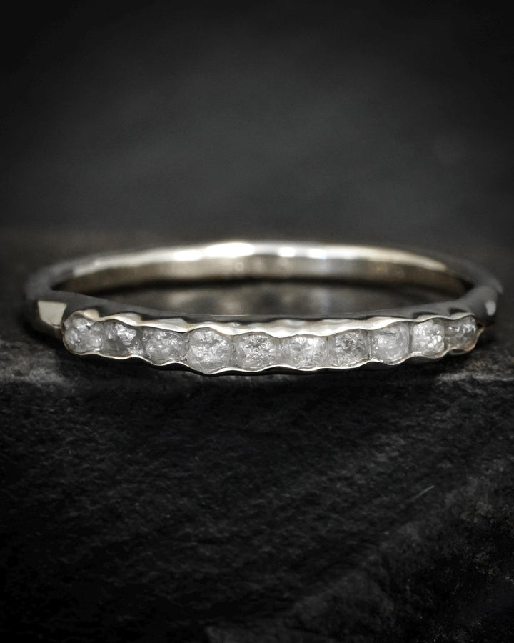 Raw White Diamond Band Ring