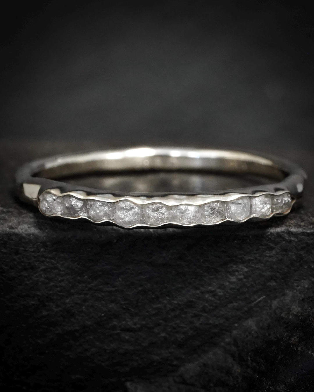 Raw White Diamond Band Ring