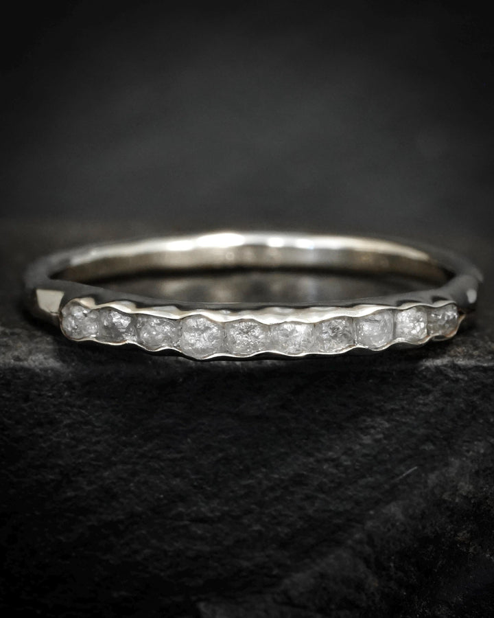 Raw White Diamond Band Ring