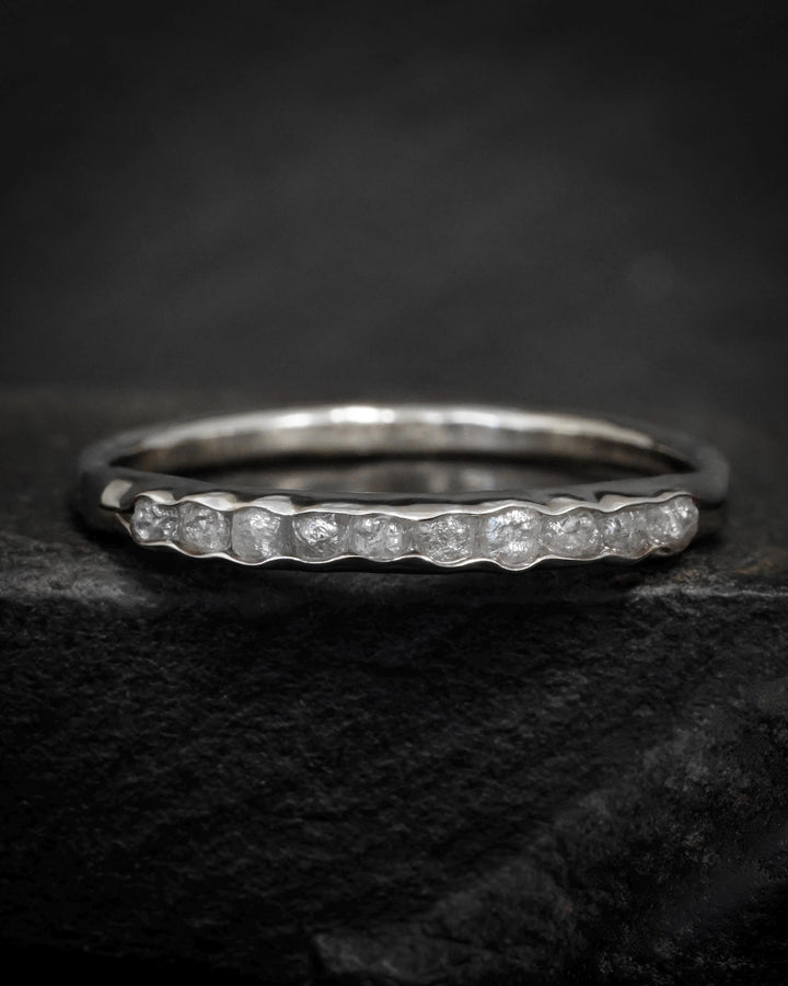 Raw White Diamond Band Ring
