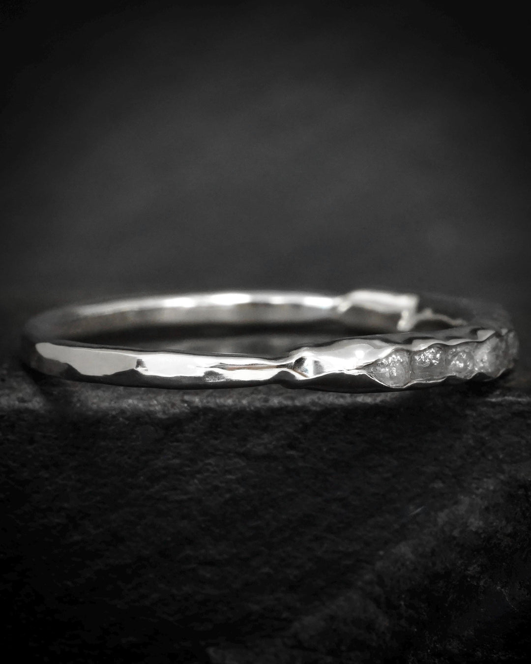 Raw White Diamond Band Ring