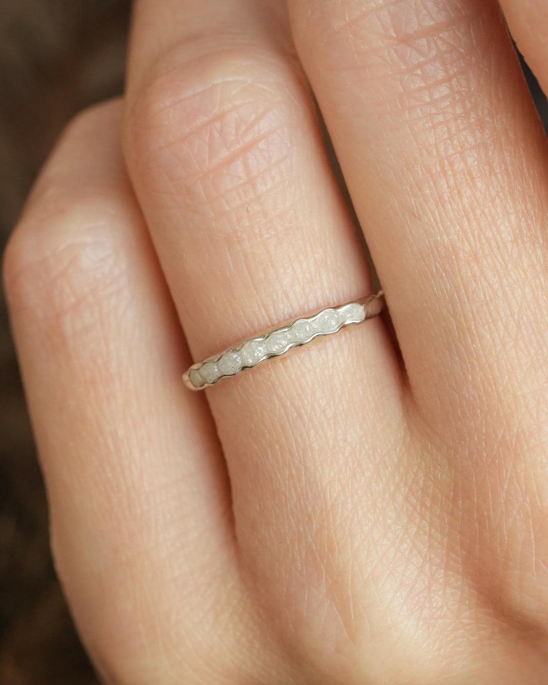 Raw White Diamond Band Ring