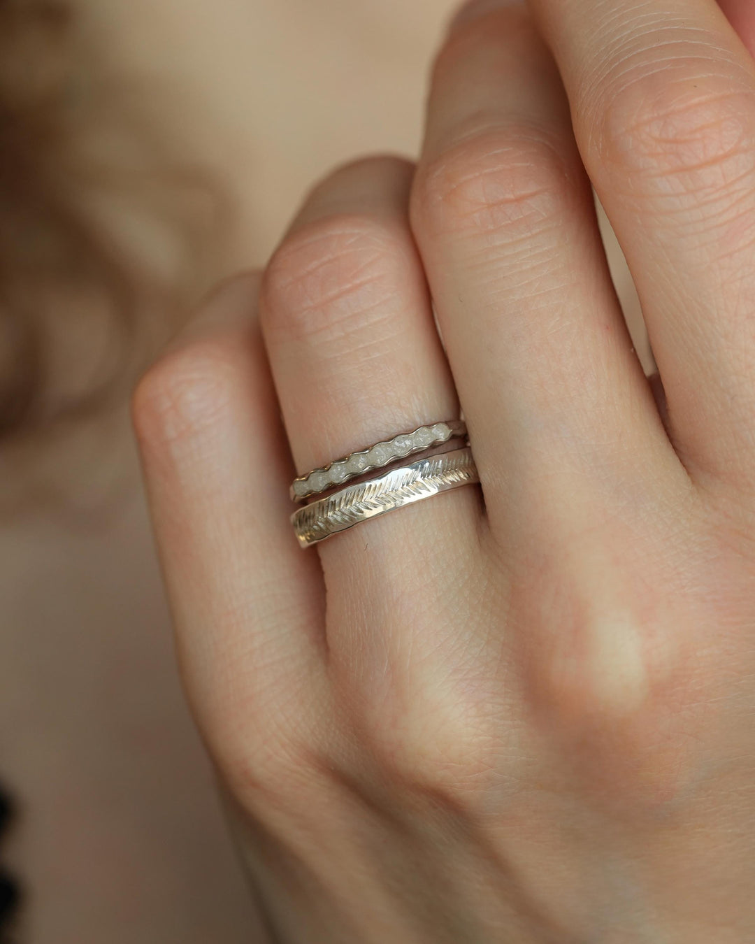 Raw White Diamond Band Ring