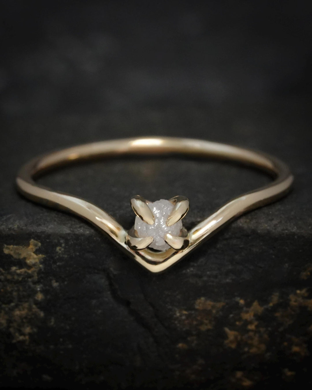 Raw Diamond Wave Ring