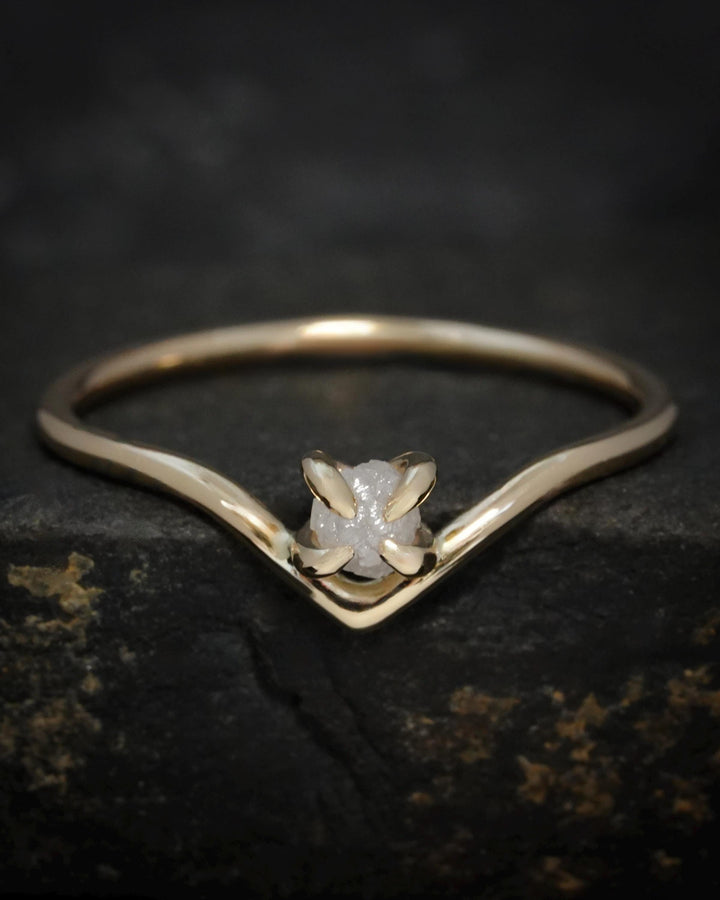 Raw Diamond Wave Ring