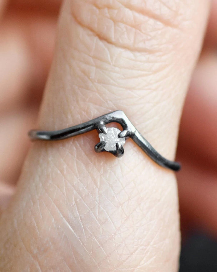 Raw Diamond Wave Ring