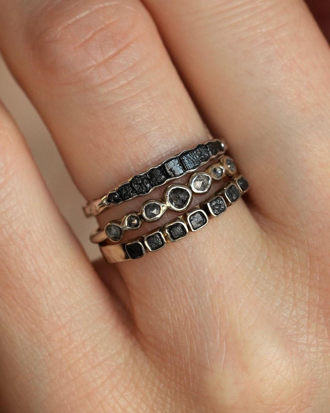 Round Galaxy Diamond Bubble Ring