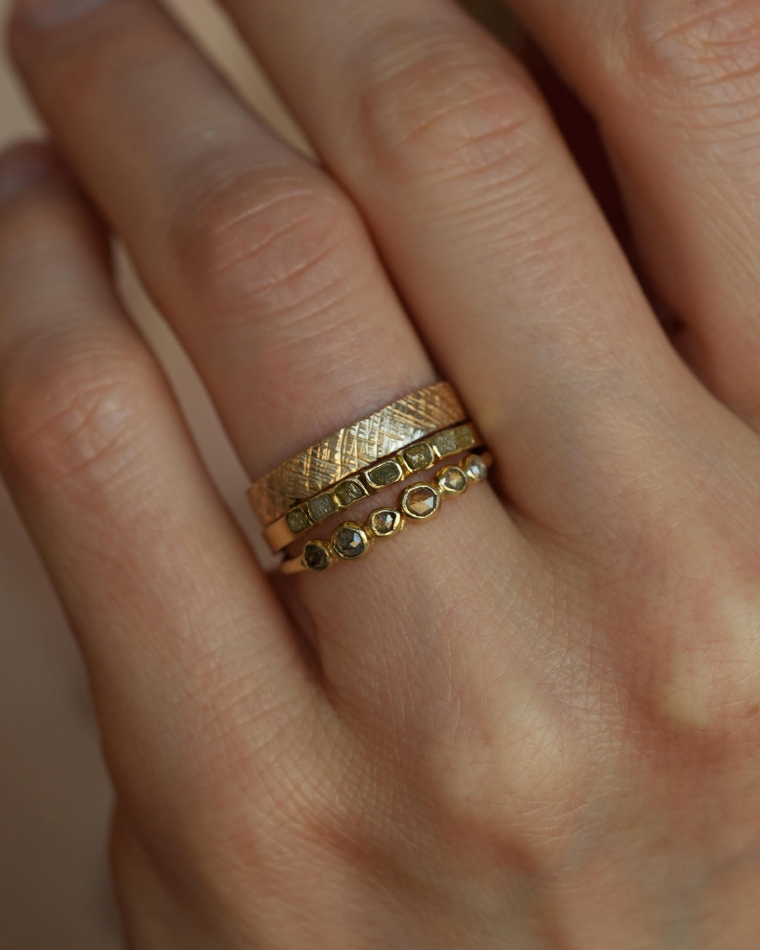 Raw Yellow Cube Diamond Ring