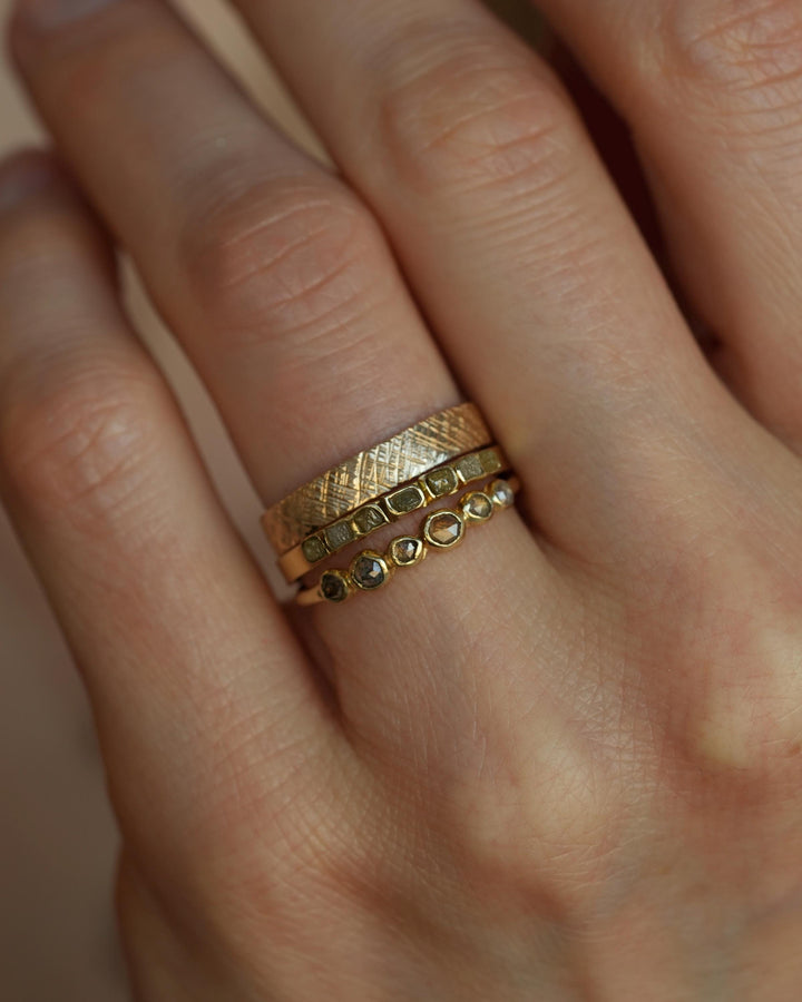 Raw Yellow Cube Diamond Ring