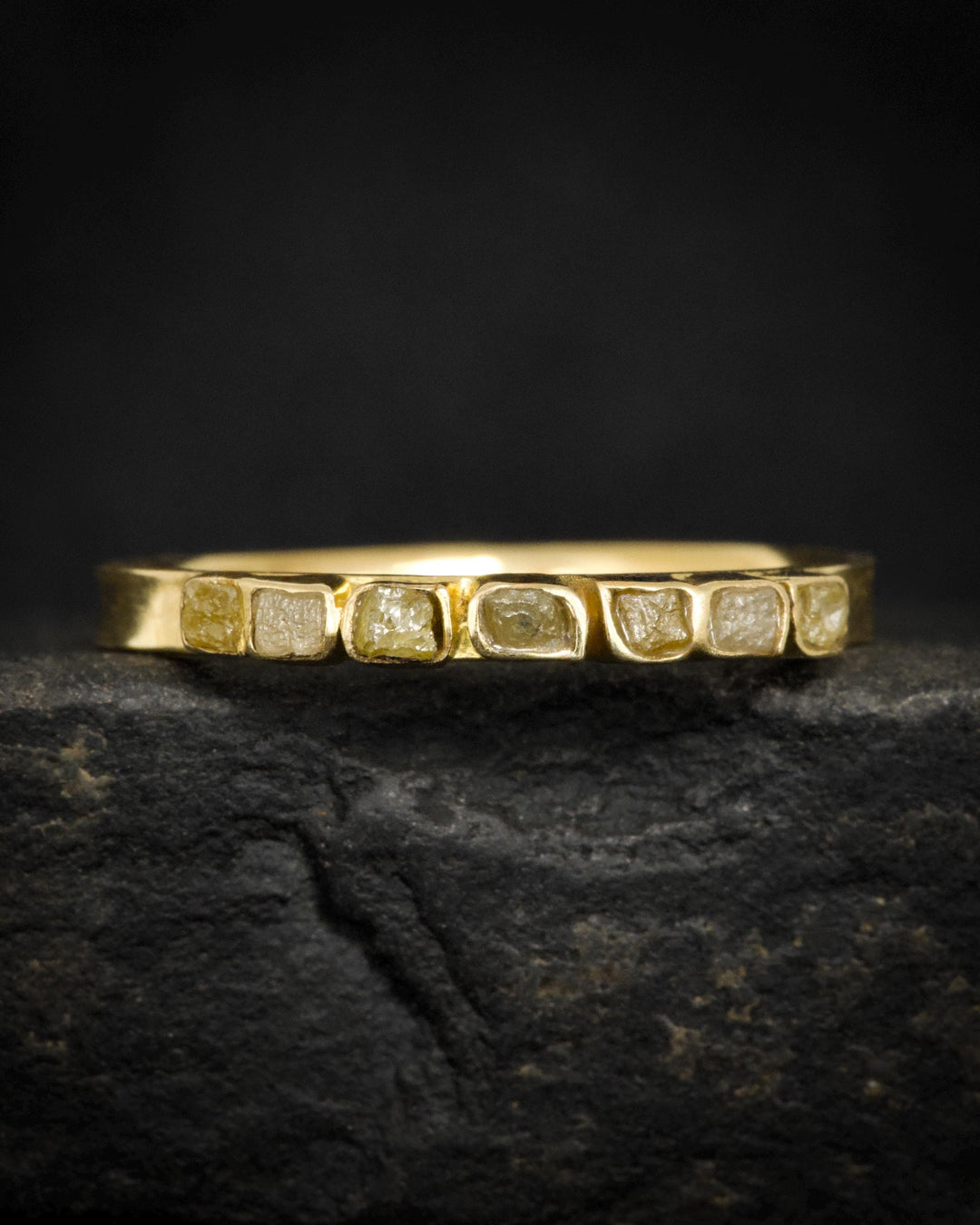 Yellow Cube Diamond Ring
