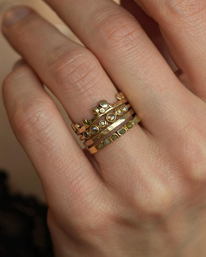 Raw Yellow Cube Diamond Ring