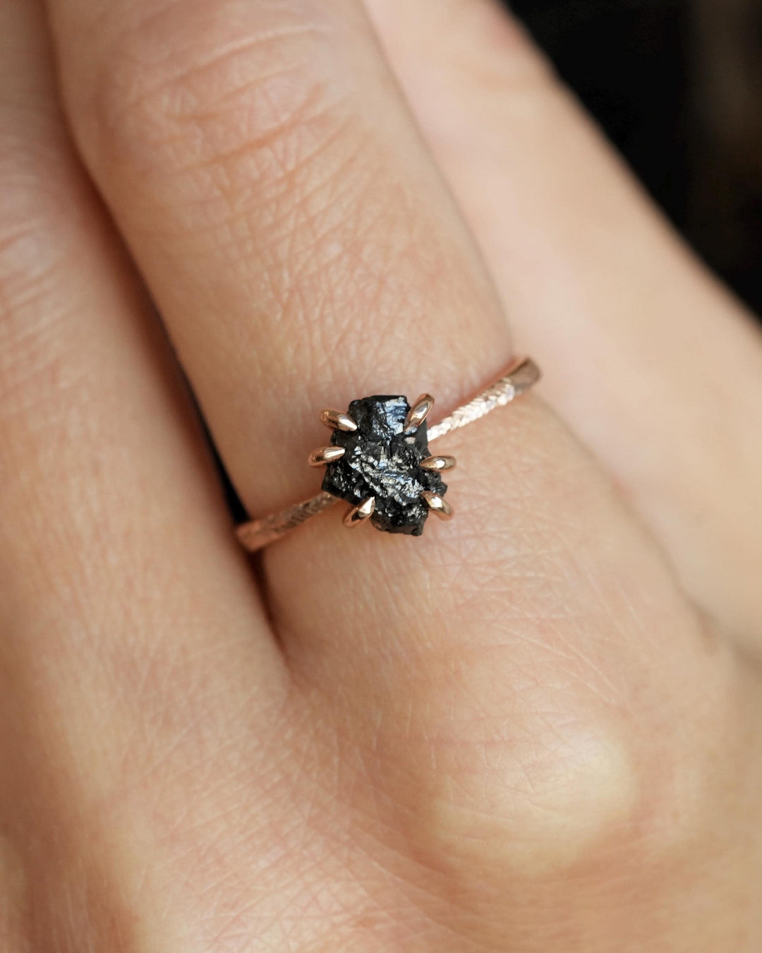 Black Diamond Engagement Ring