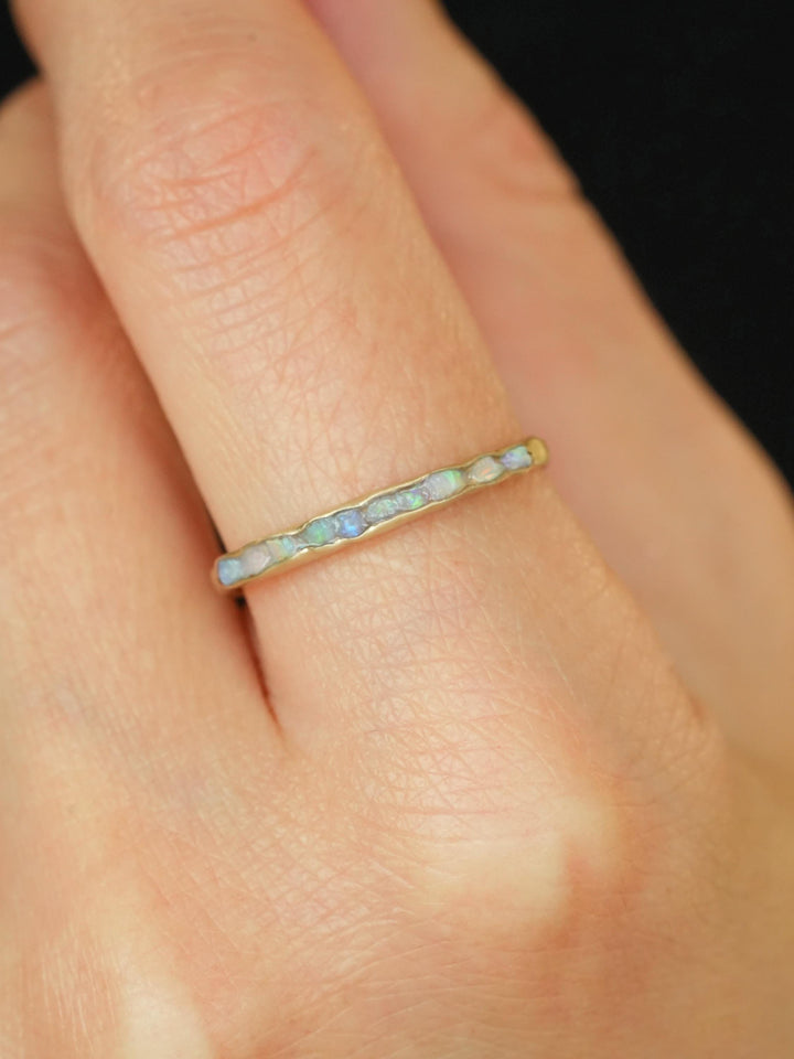 Gold Raw Australian Opal Ring