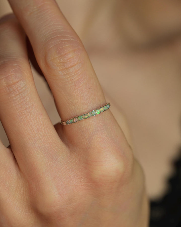 Slim Uncut Australian Opal Ring