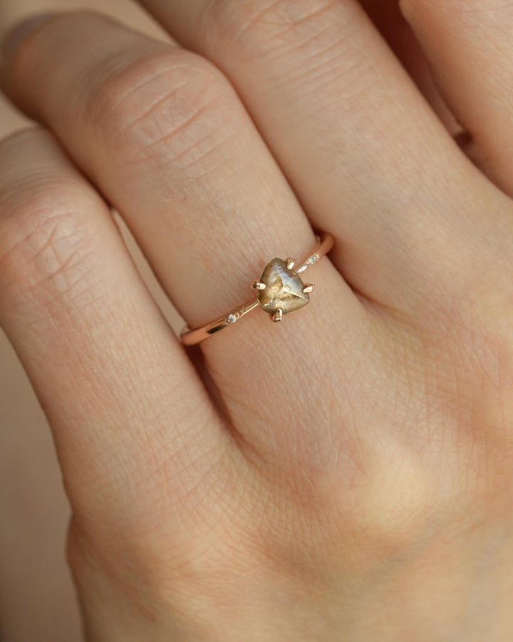 Rough Triangle Diamond Ring