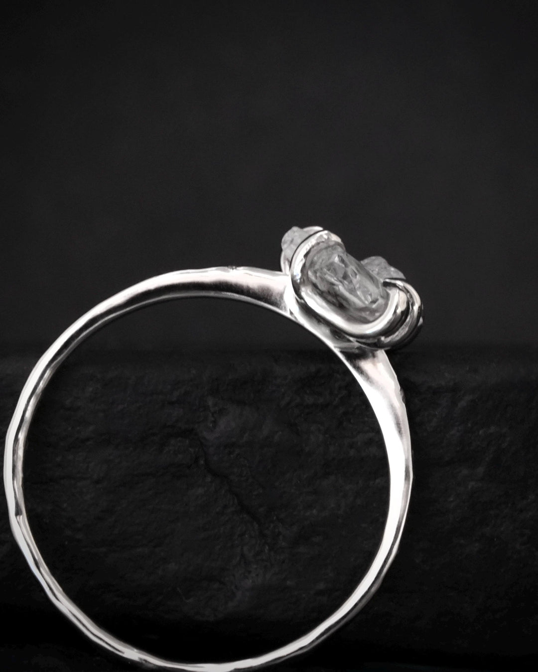 White Raw Galaxy Diamond Ring
