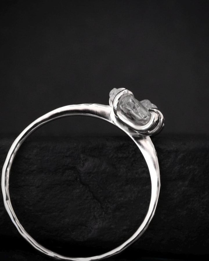 White Raw Galaxy Diamond Ring