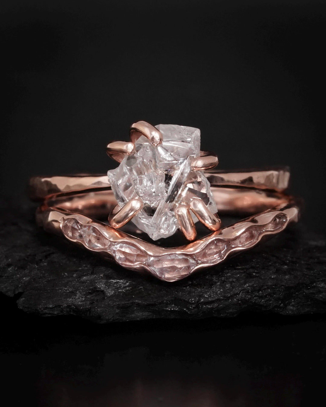White Raw Galaxy Diamond Ring