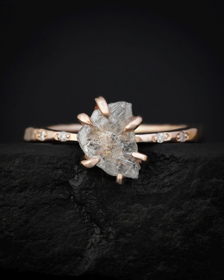White Raw Galaxy Diamond Ring