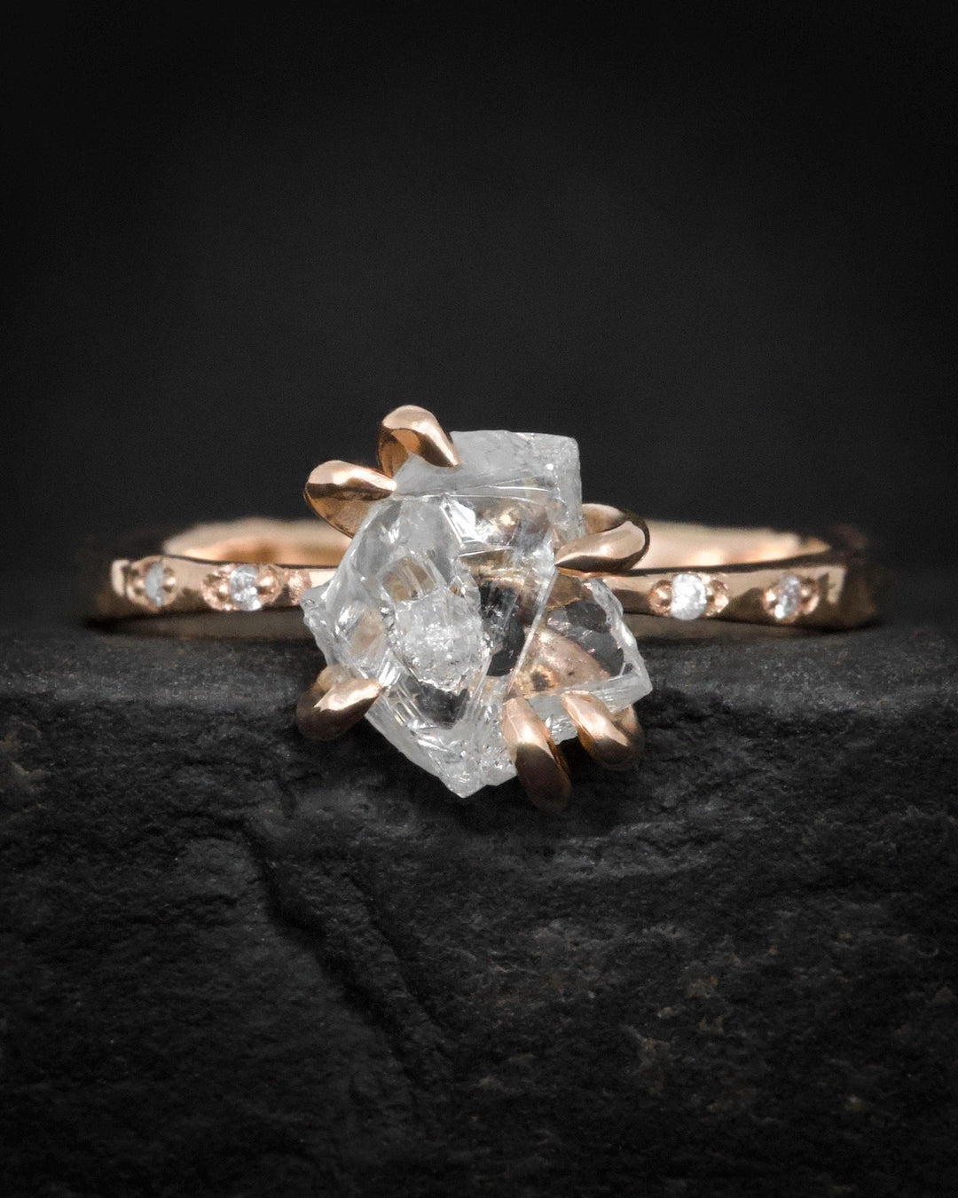 White Raw Galaxy Diamond Ring