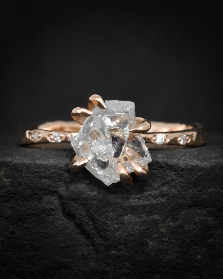 White Raw Galaxy Diamond Ring