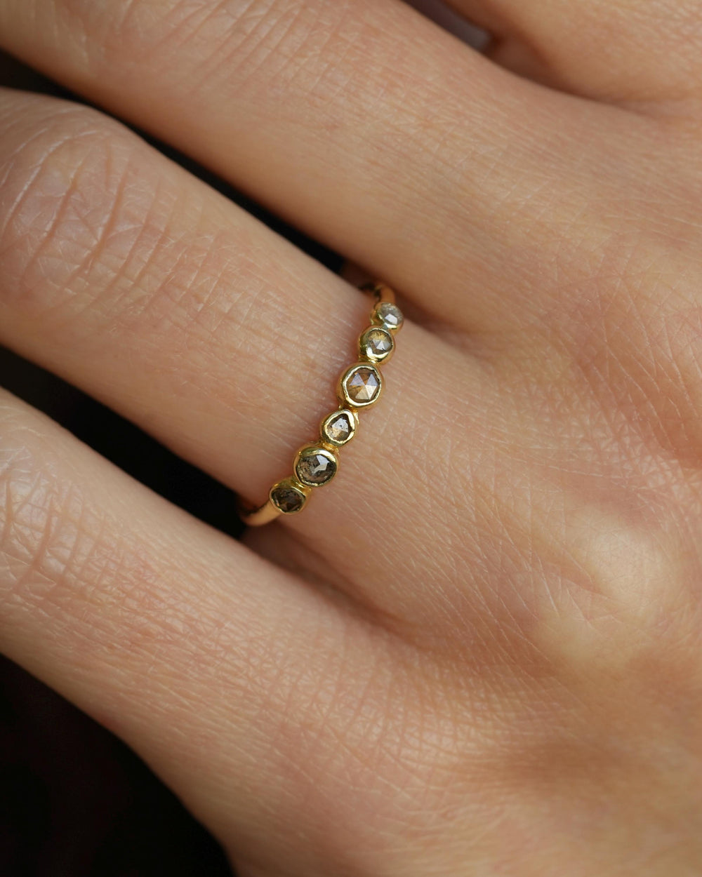 Round Natural Brown Diamond Band