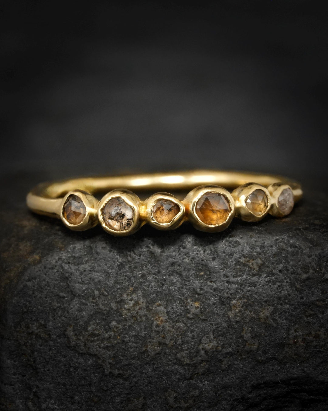 Round Natural Brown Diamond Band