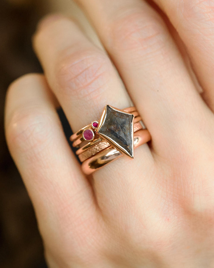 Salt and Pepper Kite Diamond Ring