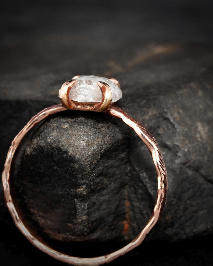 White Hexagon Diamond Ring