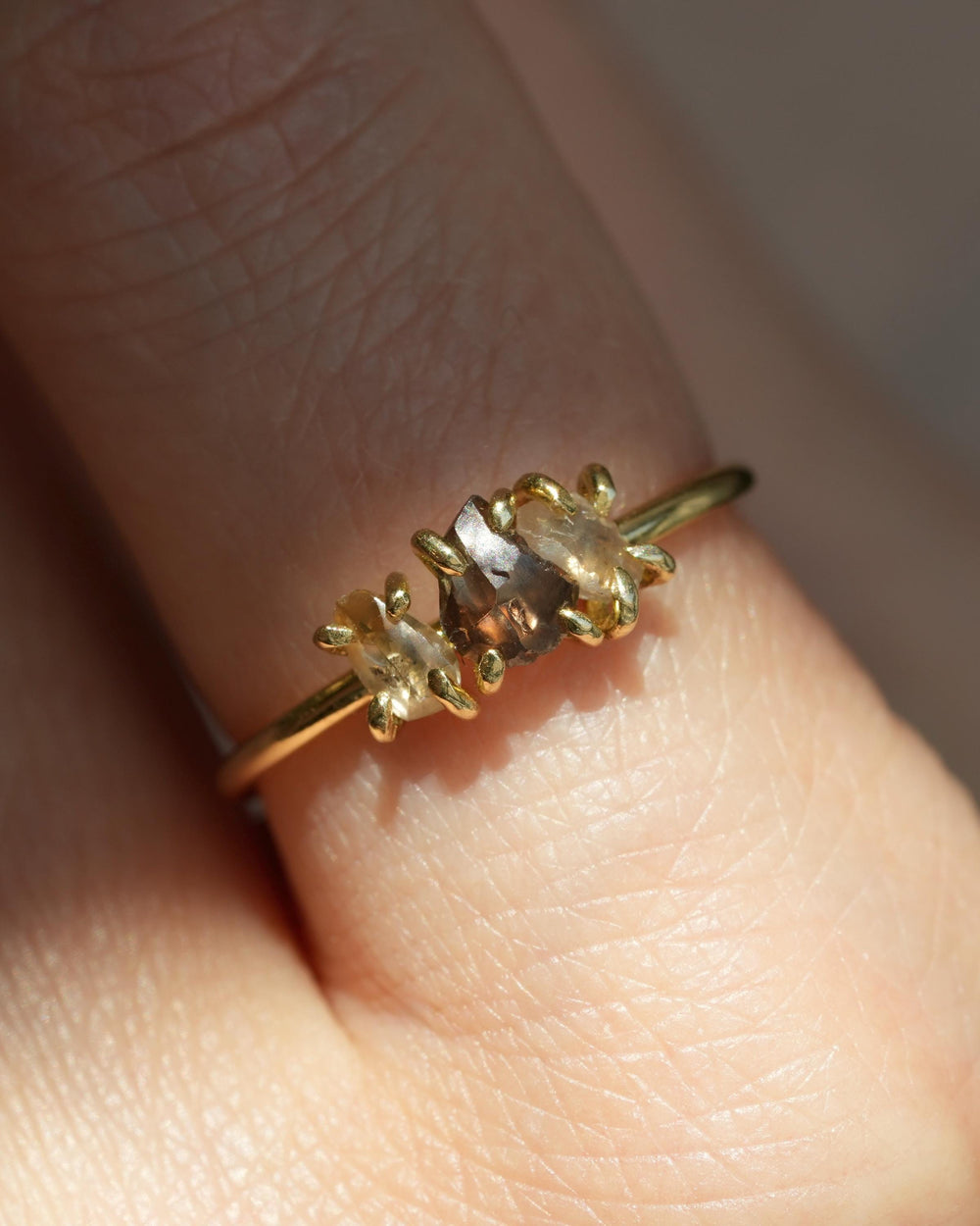 Uncut Brown Diamond Statement Ring