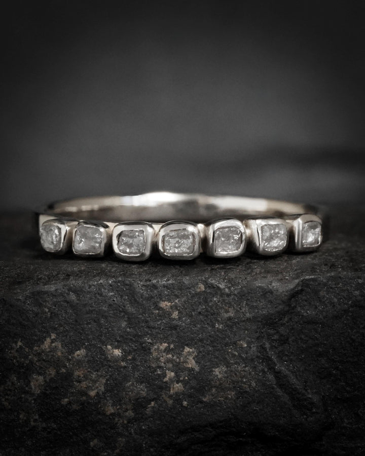 Raw Gray Cube Diamond Ring