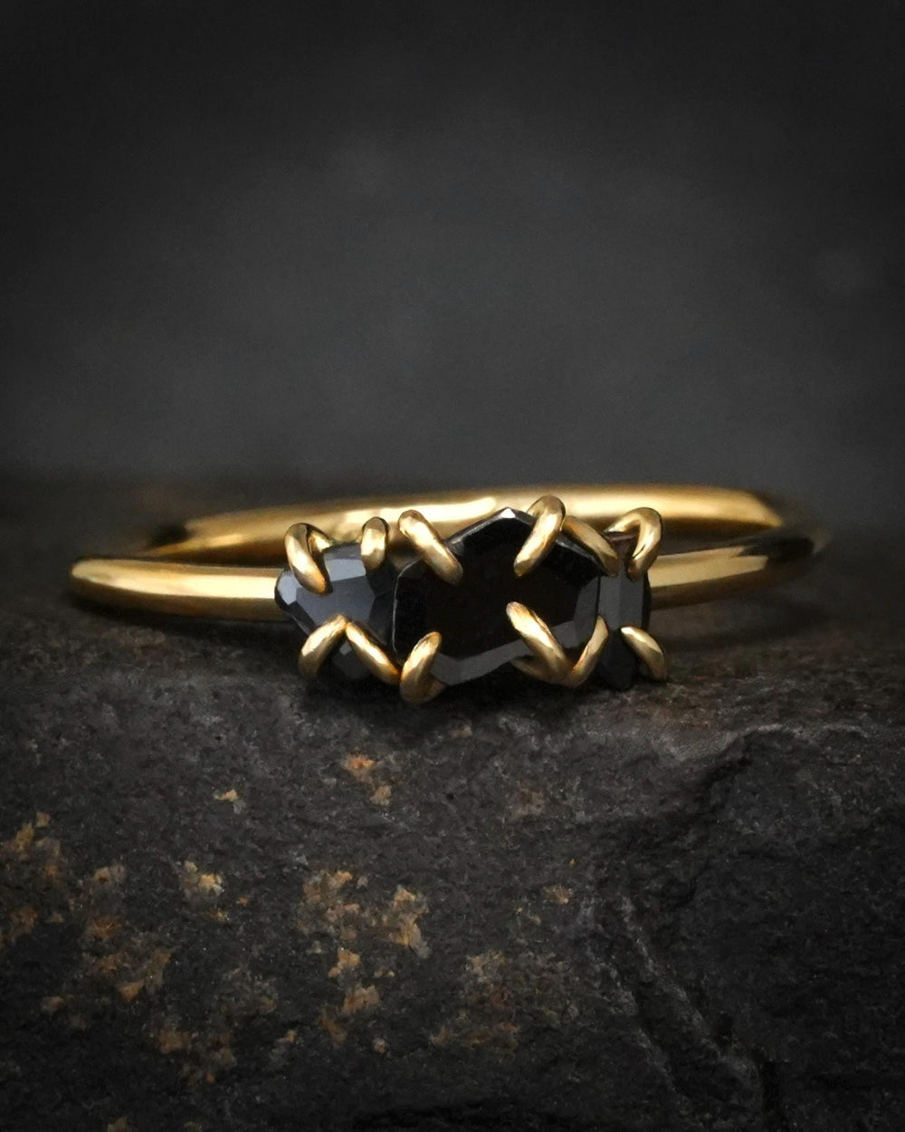 Dainty Everyday Black Diamond Ring