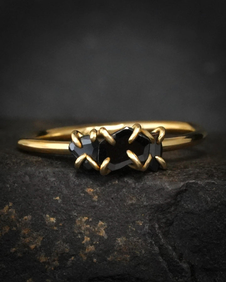 Dainty Everyday Black Diamond Ring