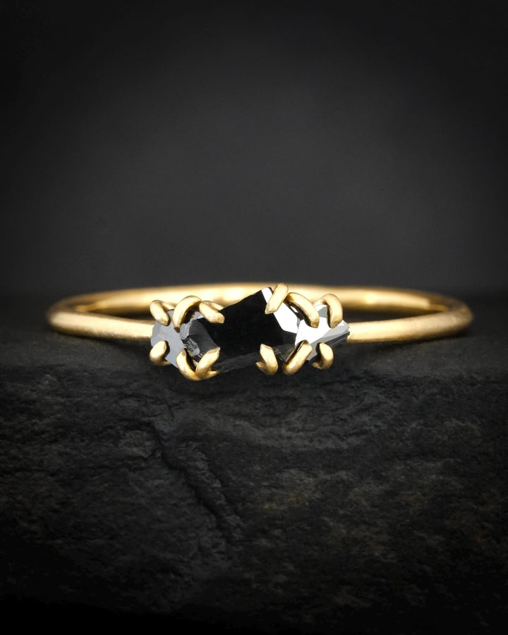 Dainty Everyday Black Diamond Ring