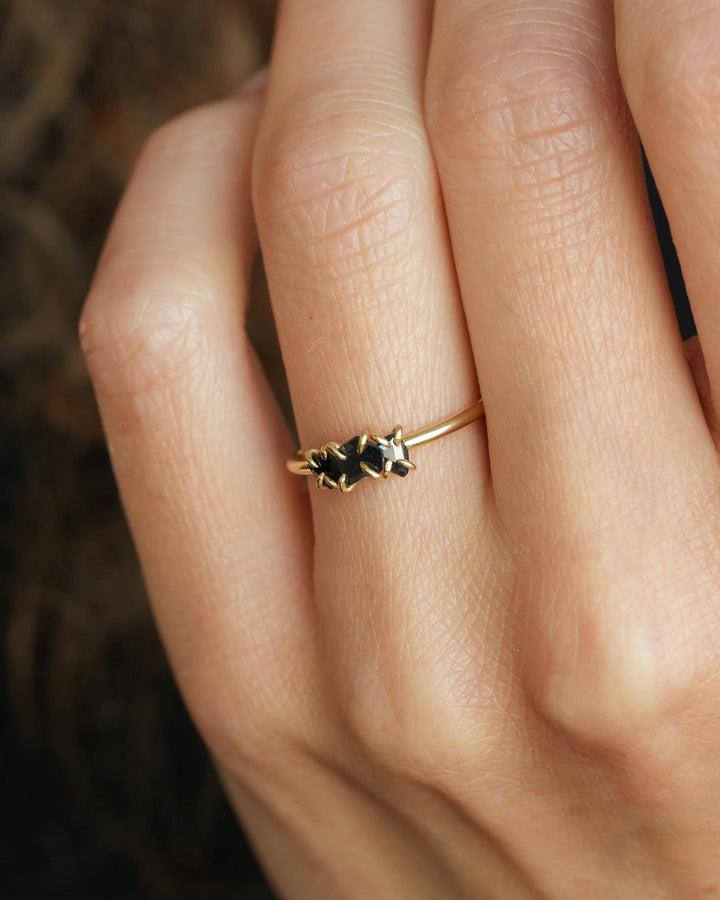 Dainty Everyday Black Diamond Ring