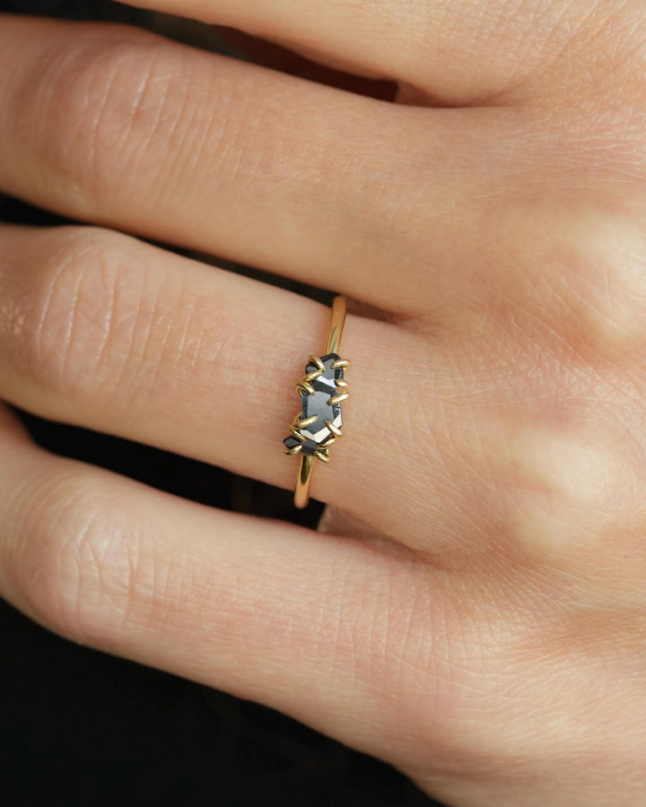 Dainty Everyday Black Diamond Ring