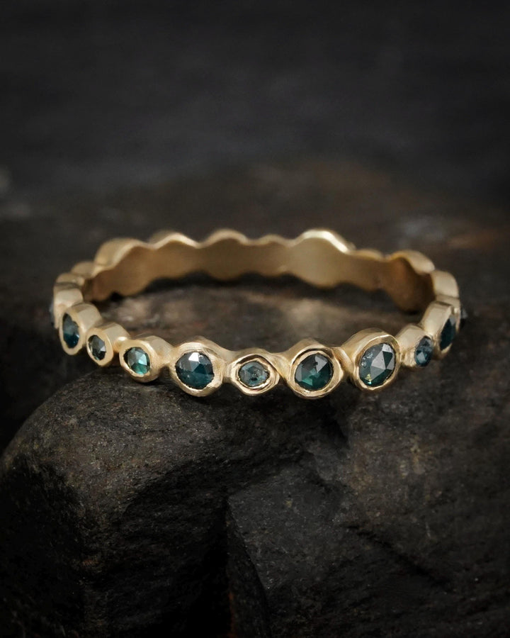 Blue Diamond Eternity Bubble Ring