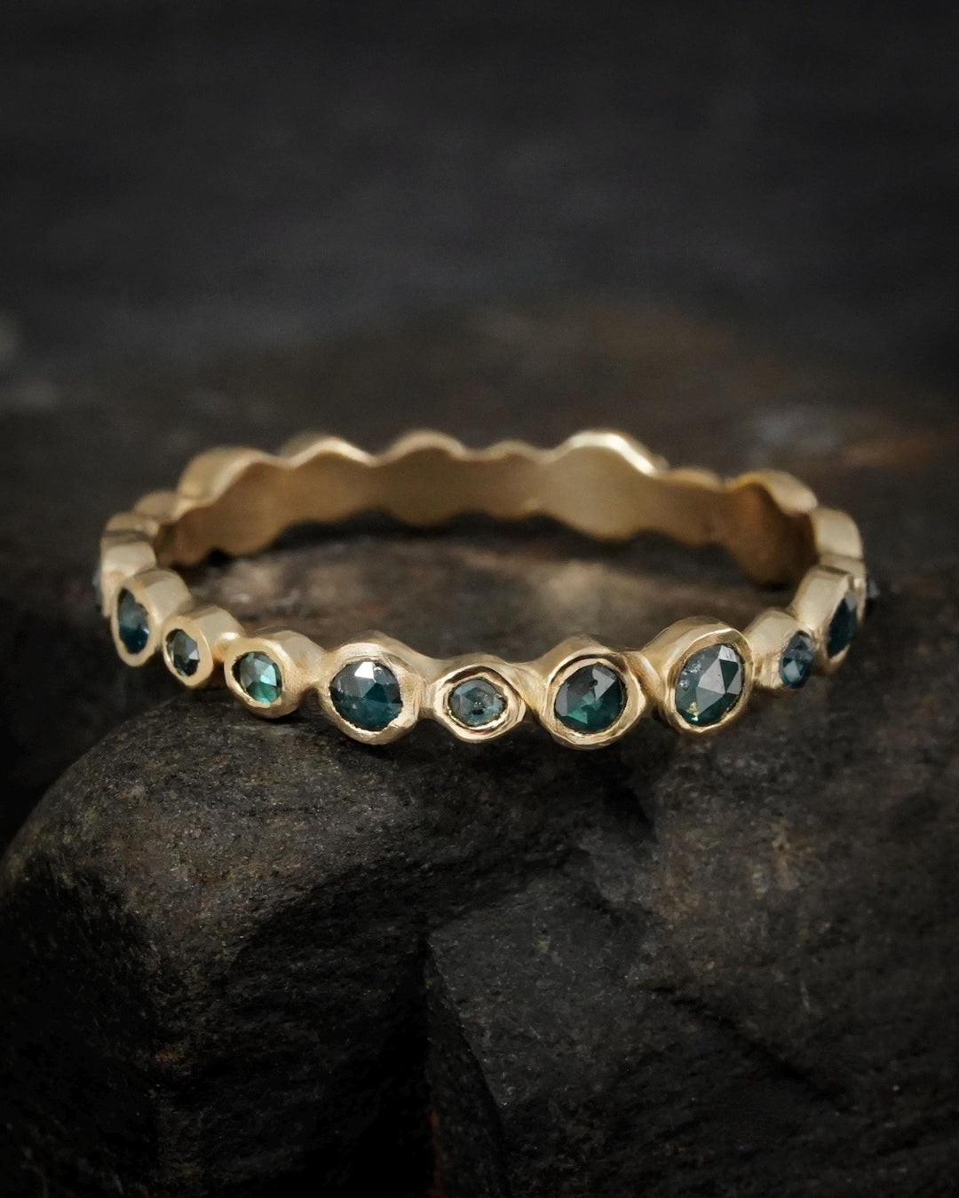 Blue Diamond Eternity Band Ring