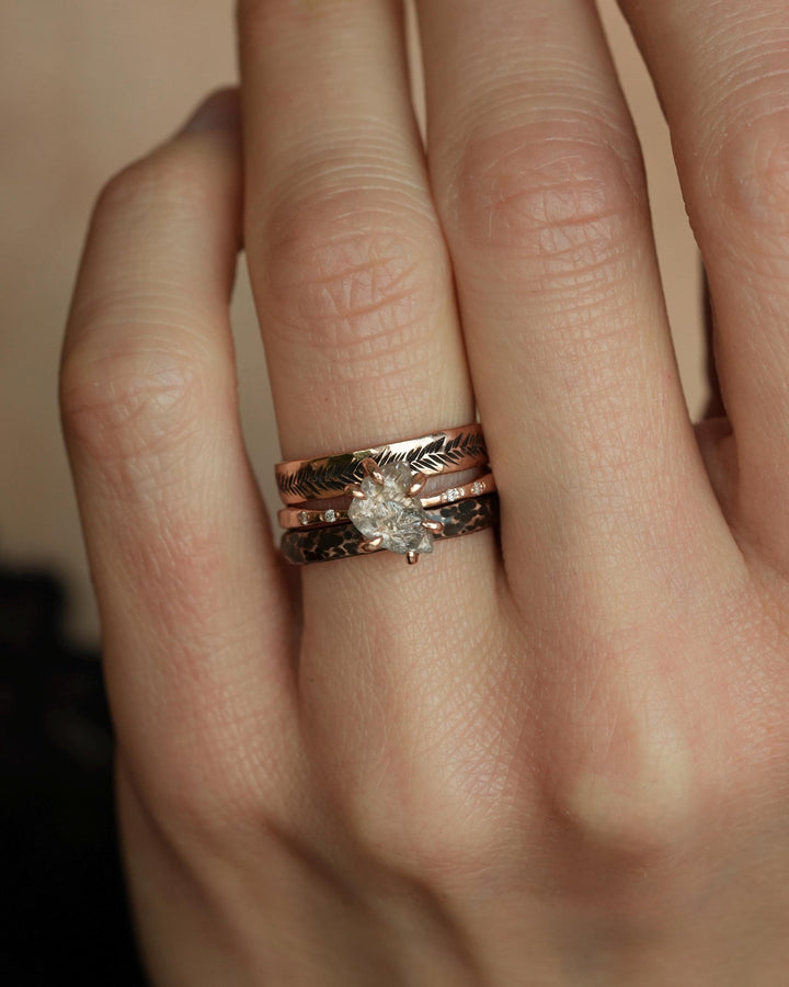 White Raw Galaxy Diamond Ring