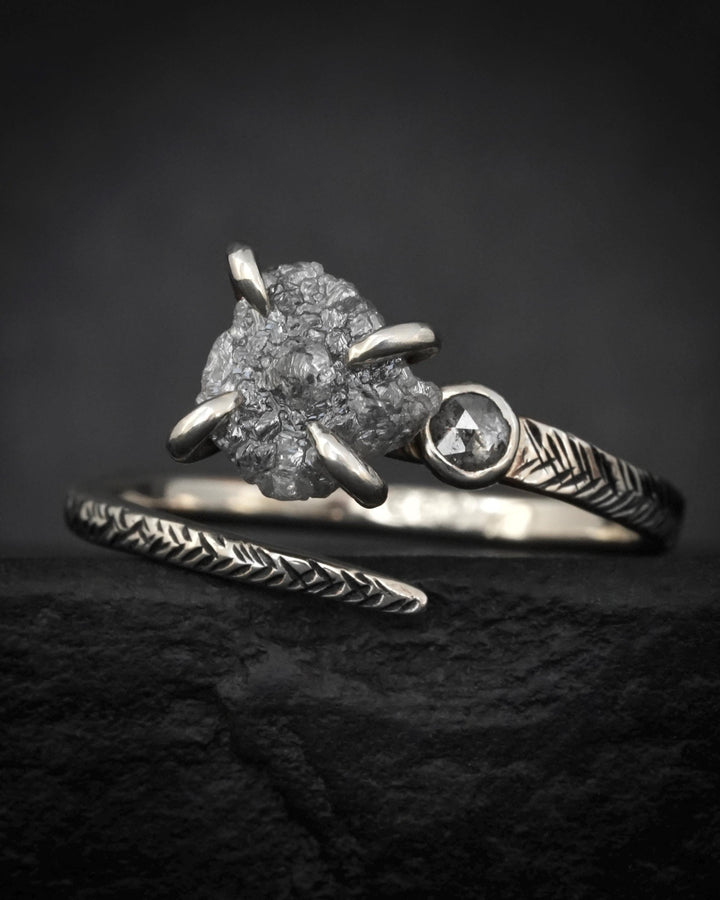 Adjustable Gray Diamond Engagement Ring