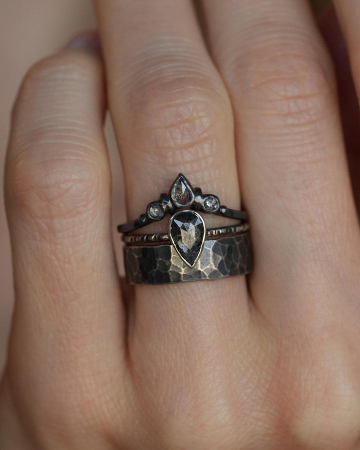 Rustic Galaxy Pear Diamond Ring