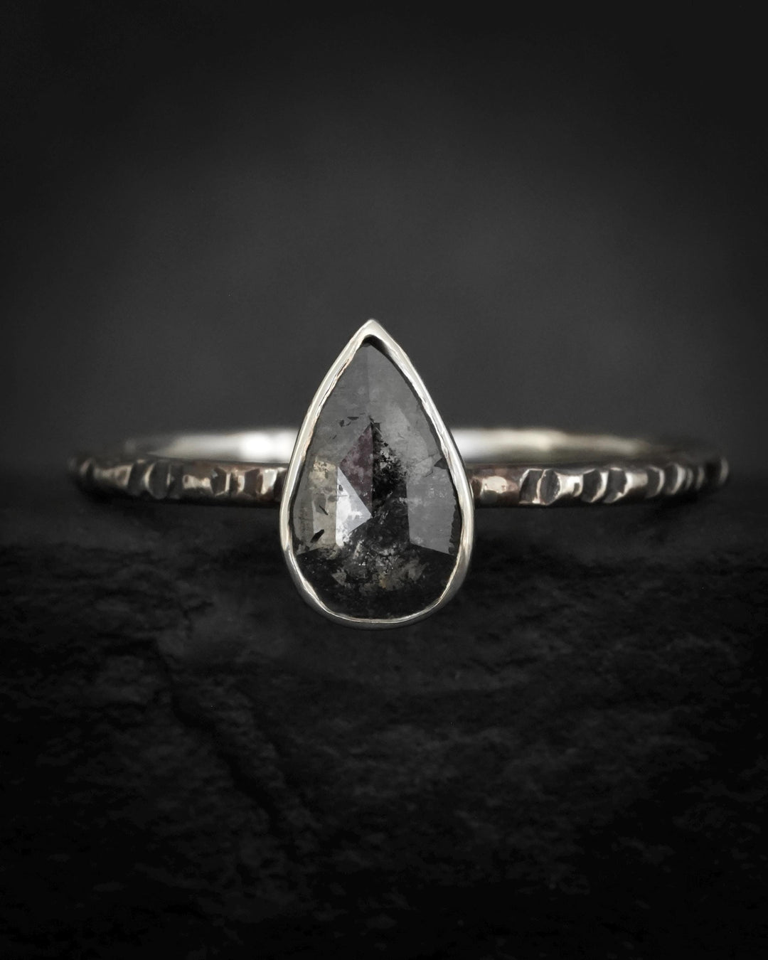 Rustic Galaxy Pear Diamond Ring