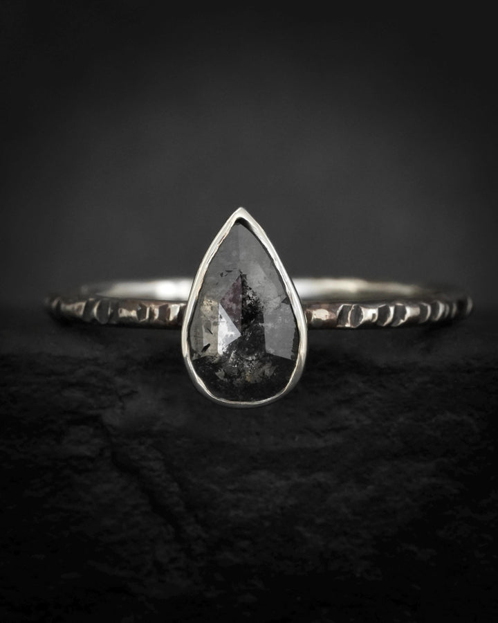 Rustic Galaxy Pear Diamond Ring