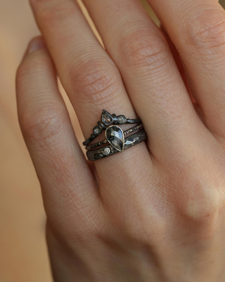 Rustic Galaxy Pear Diamond Ring