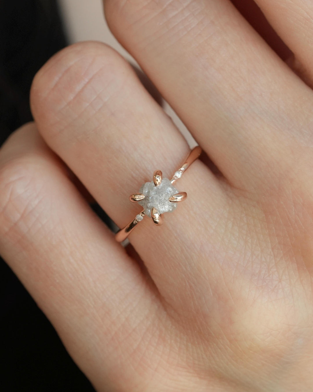 1 Carat Raw Diamond Engagement Ring