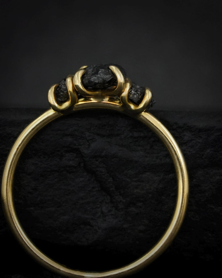 Cluster Black Diamond Engagement Ring