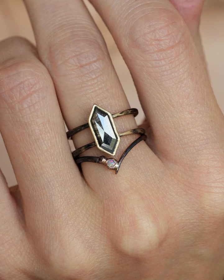 Hexagon Diamond Ring